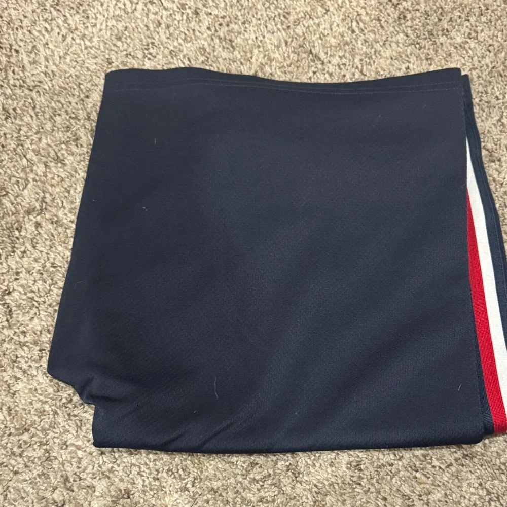 Tommy Hilfiger Men's Athletic Shorts in Navy with Red and White Stripes - Picture 7 of 9